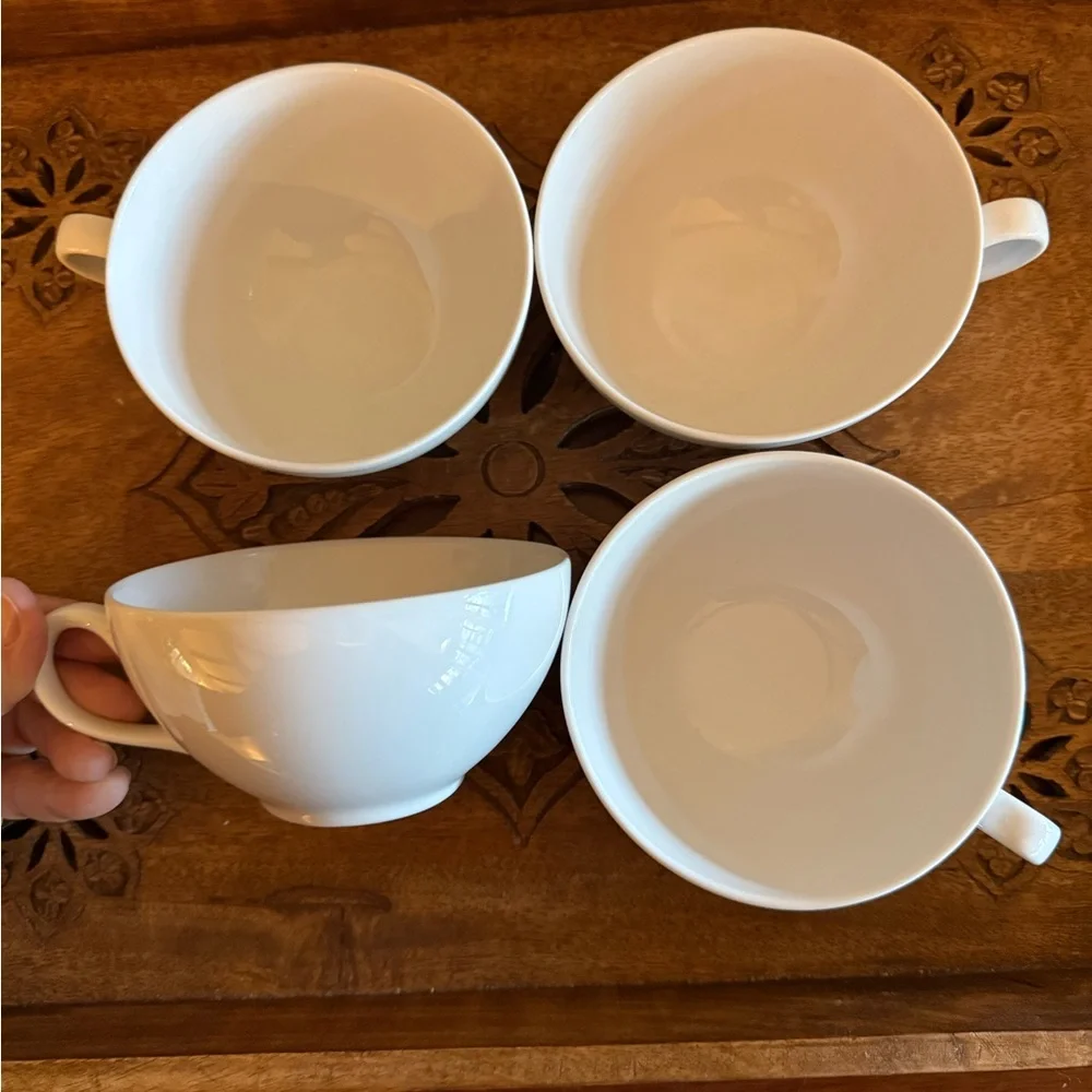Crate&Barrel Classic White Mug Set of Four
